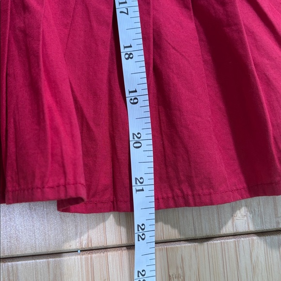 By Anthropologie Red Ruffled Blouse 💯 Cotton - Picture 10 of 13